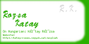 rozsa katay business card